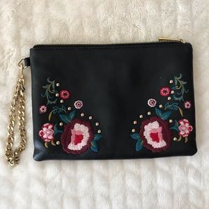 Express Floral Embroidered Clutch